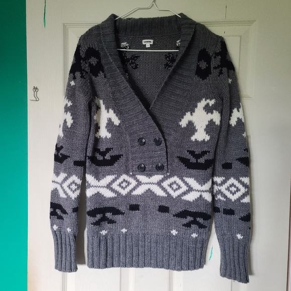 Gray, Black and White Sweater. Size S - Picture 1 of 5